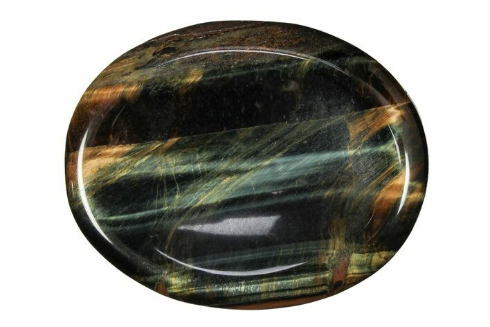 1.9" Polished Blue Tiger's Eye Worry Stone - Photo 1